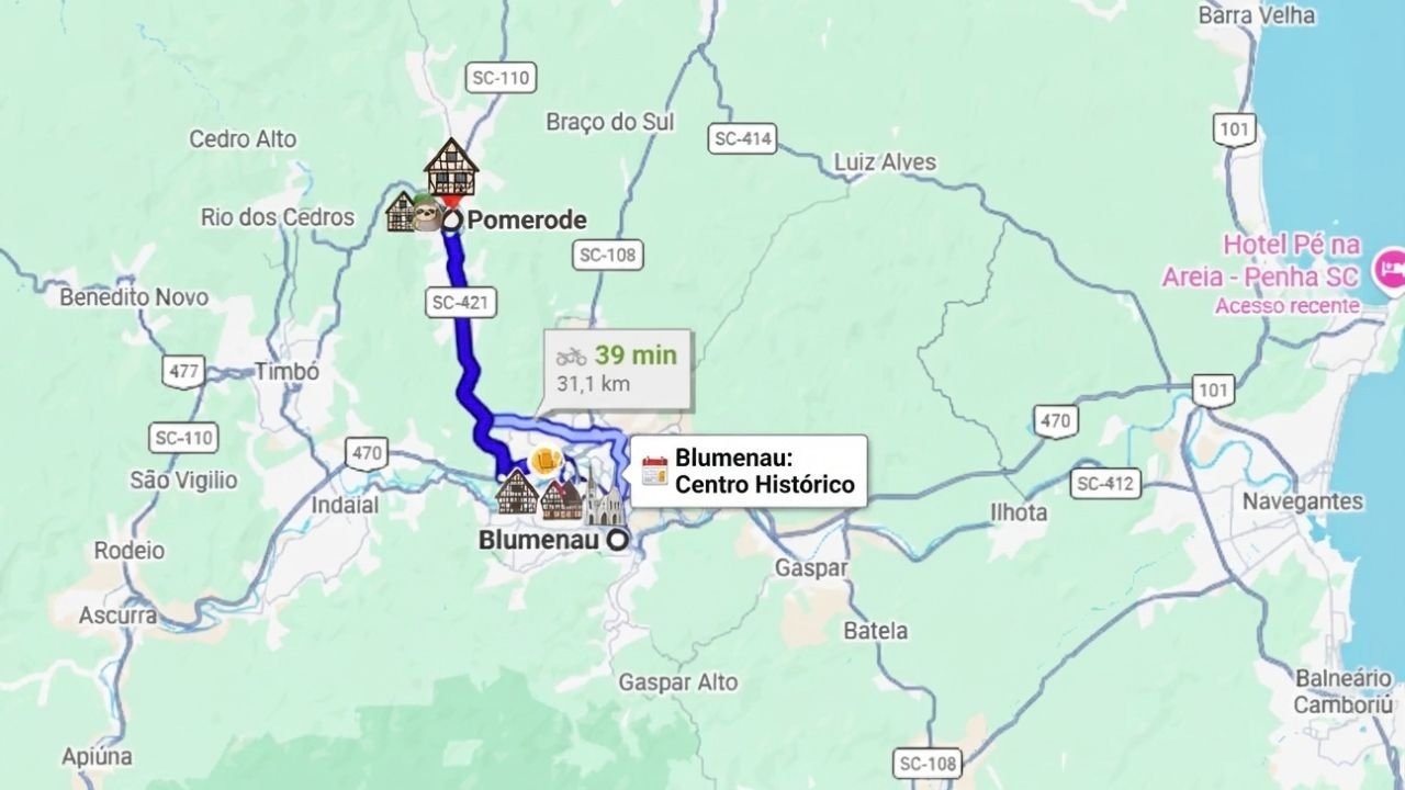 Blumenau e Pomerode saindo de Florianópolis